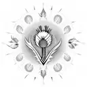 thistle tattoo design idea