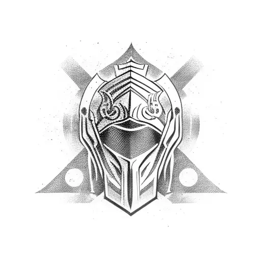 dark medieval knight tattoo design idea