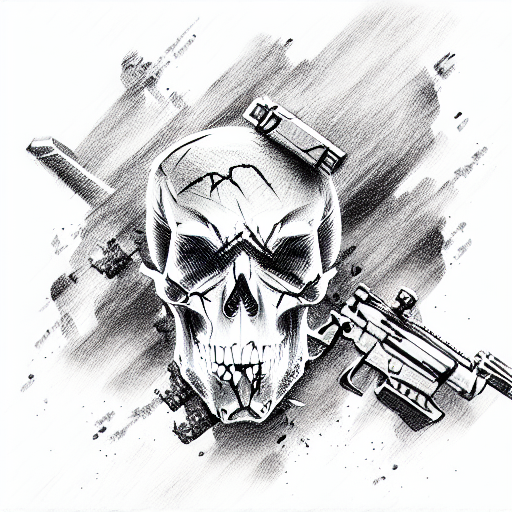 ghost skull miltary special forces  tattoo design idea