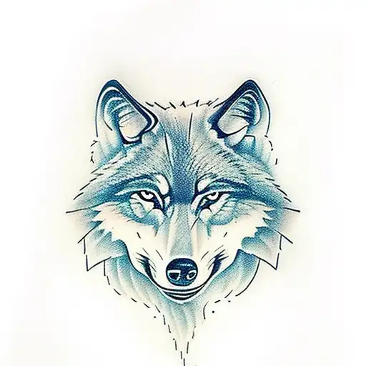Wolf leaving trail of bones and skulls behind in a distance  tattoo design idea