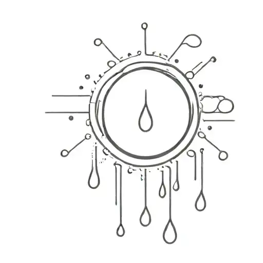Raindrops and sun rays tattoo design idea