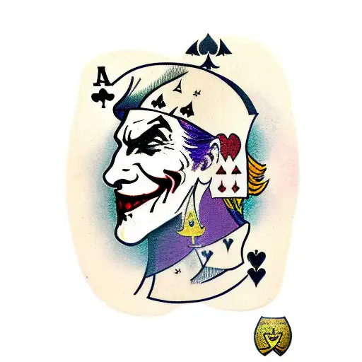 The Joker holding an ace of spades tattoo design idea