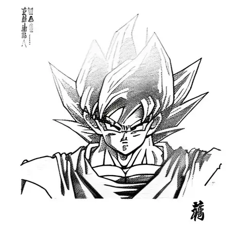 Trunks Line art Drawing Sketch, dragon ball z black and white