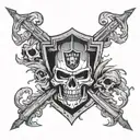 NFL Raiders logo with skulls  tattoo design idea