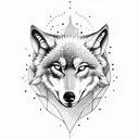 A wolf trapped in the moon tattoo design idea