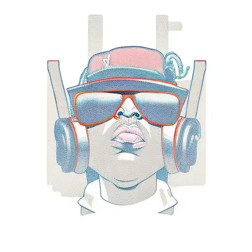 90's hiphop crowd with lowrider tattoo design idea