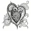 cyber sigilism heart tattoo design idea