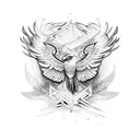 A sketch-style eagle with its wings spread wide tattoo design idea