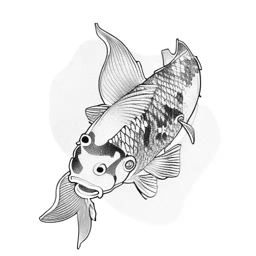 Koi Fish with background tattoo design idea