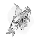 Koi Fish with background tattoo design idea
