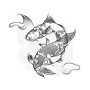 Koi Fish with background tattoo design idea