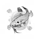 Koi Fish with background tattoo design idea