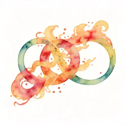 fire & rain infinity sign tattoo design idea