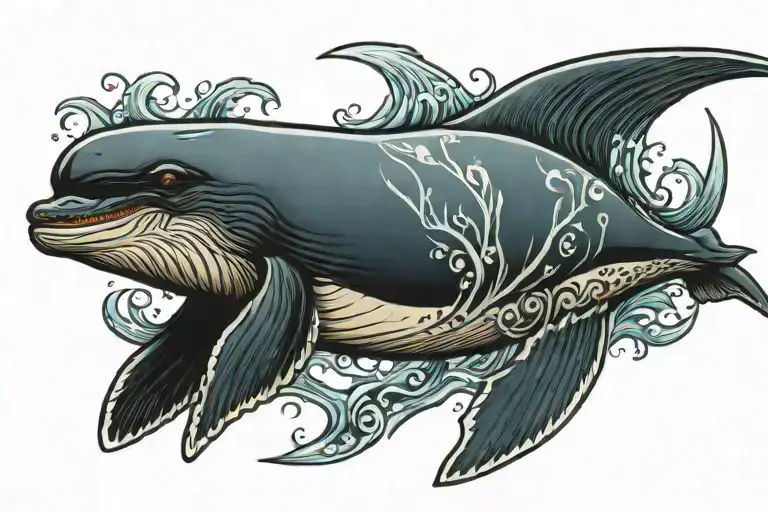 humpback whale tattoo design idea