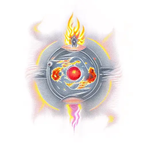 aries, fire, mars, sun, power,  leader tattoo design idea