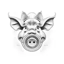 pig, scientific, aries, fire, mars, sun, power,  leader tattoo design idea