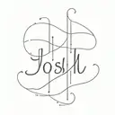 The name Josh with bohemian shapes tattoo design idea