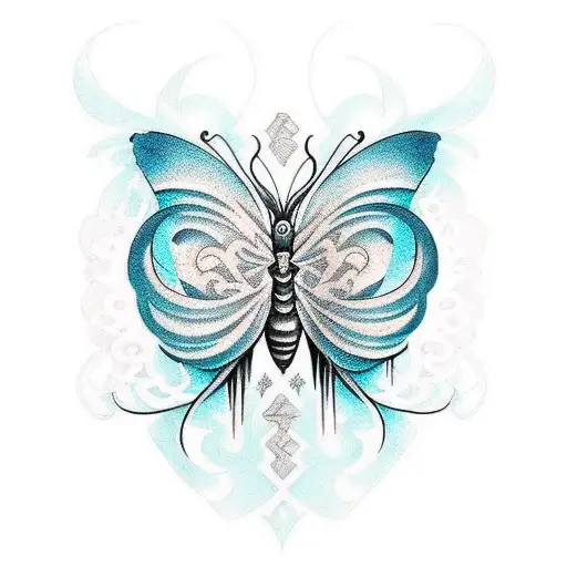 evil butterfly tattoo design idea