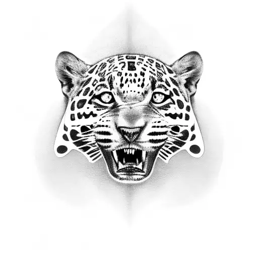 jaguar with names tattoo design idea
