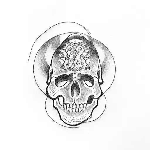 Small tattoos for 2 Younger brother's skull tattoo design idea