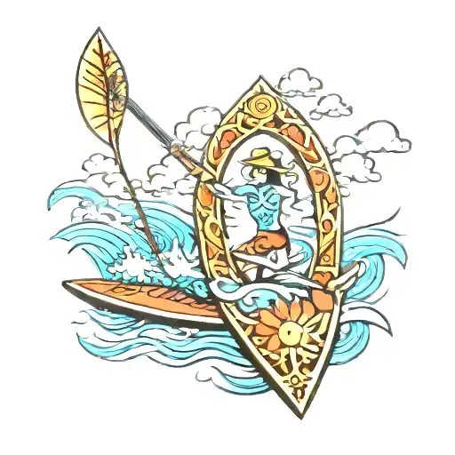 paddleboard tattoo design idea