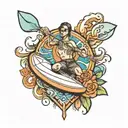 paddleboard tattoo design idea