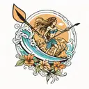 paddleboard tattoo design idea