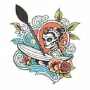 paddleboard tattoo design idea