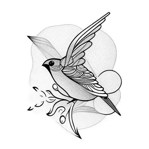 Geometric Bird Temporary Tattoo | EasyTatt™