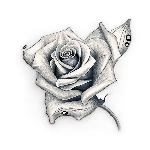 rose, butterfly, ladybug tattoo design idea