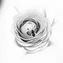 rose, butterfly, ladybug tattoo design idea