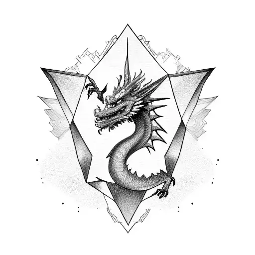 a dragon with information security tools tattoo design idea