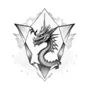 a dragon with information security tools tattoo design idea