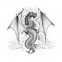 a dragon with information security tools tattoo design idea