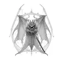 A cybersecurity teacher battling a dragon with information security tools tattoo design idea