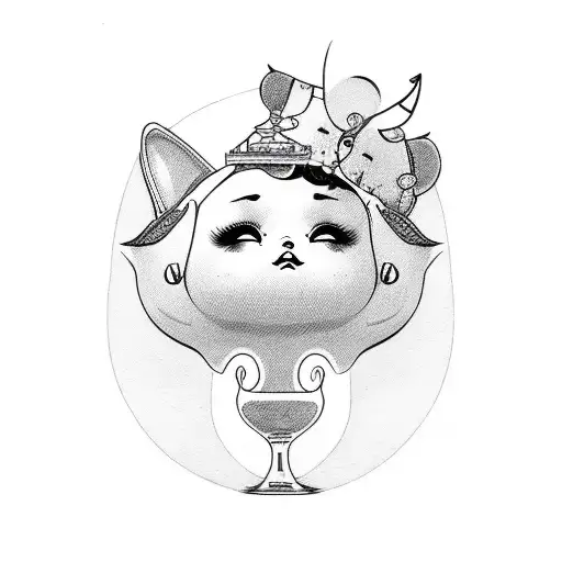 chubby pinup girl tattoo design idea