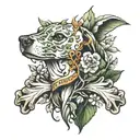 nature dog bone tattoo design idea