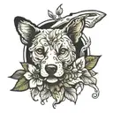 nature dog bone tattoo design idea