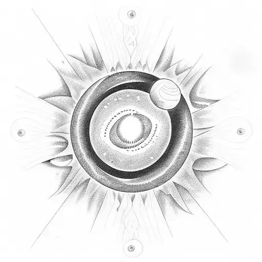 Universe, Planets, Solar Eclipse tattoo design idea