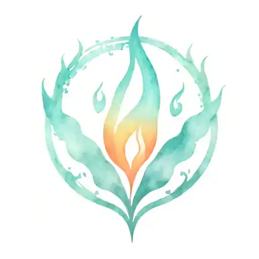 flame symbol tattoo design idea