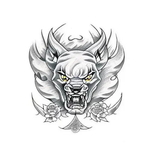 pantera tradicional cuerpo completo tattoo design idea