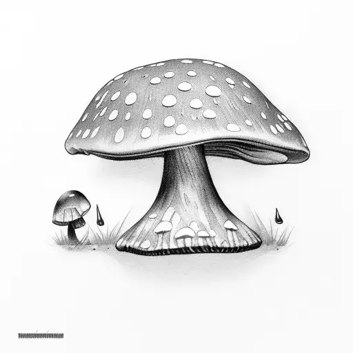 umbrella turning to mushroom tattoo design idea