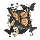 butterfly wings with a semi colon with the words let them  tattoo design idea