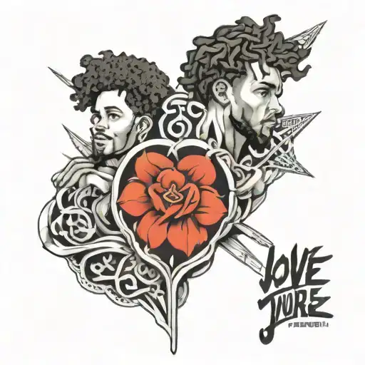 full sleeve of j cole love yourz tattoo design idea