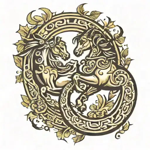 7 lucky horseshoe tattoos on both arms raised tattoo design idea