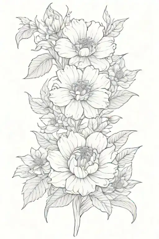 april may septemper january birth flowers tattoo design idea