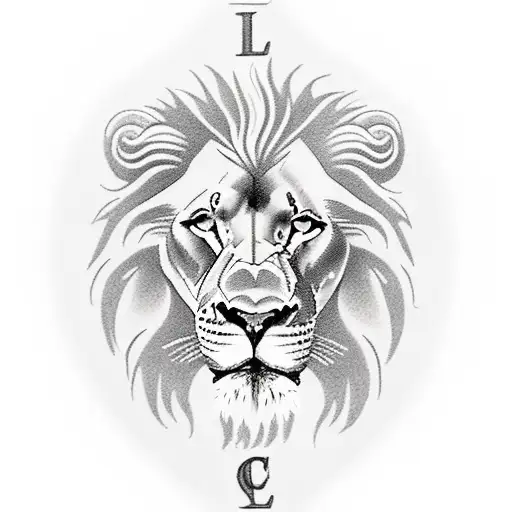 with classic car, a lion, mountain and a compass  tattoo design idea