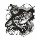 frog with a gun tattoo design idea