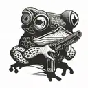 frog with a gun tattoo design idea