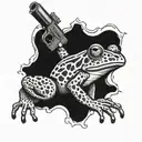 frog with a gun tattoo design idea
